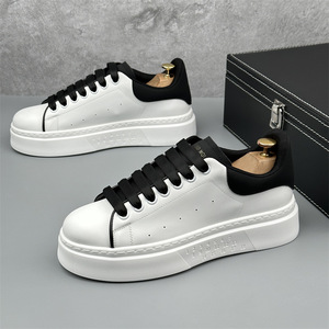 Baskets blanches pour hommes 2024 – Respirantes, style campus classique, design mode à enfiler, semelle épaisse rehaussante - Product Image 6