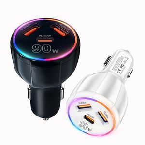 ที่ชาร์จในรถยนต์อเนกประสงค์อัจฉริยะ 90W PD3.0 ชาร์จเร็ว USB C รองรับ QC3.0 สำหรับโทรศัพท์ 16 15 14 สำหรับ Samsung - Product Image 1