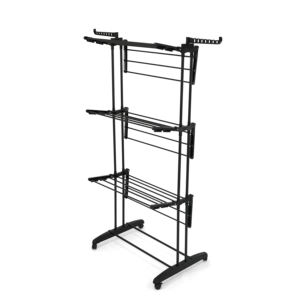 Tendedero de Ropa de Tres Niveles, Plegable, Móvil, de Metal Reforzado, para Interiores y Exteriores - Product Image 2