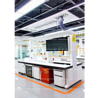Meubles de laboratoire modernes en acier inoxydable TMOON, personnalisables, résistants à la corrosion, plan de travail en phénolique, atelier commercial