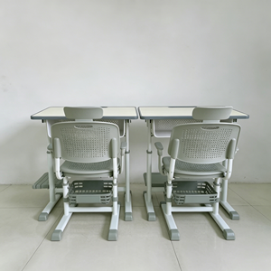 Muebles Escolares, Escritorio y Silla para Estudiantes, Reclinables y Ajustables, Juego de Escritorio y Silla Escolar con Reposapiés para Niños de Aula - Product Image 3