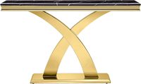 Table de couloir dorée de luxe Table d'entrée en acier inoxydable en métal X-Leg canapé Console Tables canapé salon couloir Foyer