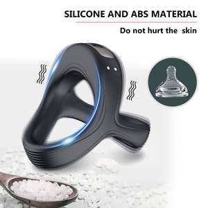 Vente flash - <span class=keywords><strong>Anneau</strong></span> de retardateur en silicone rechargeable par USB pour homme, triple verrouillage croisé, <span class=keywords><strong>anneau</strong></span> de sperme avec fonction douce, nouveau design - Product Image 3