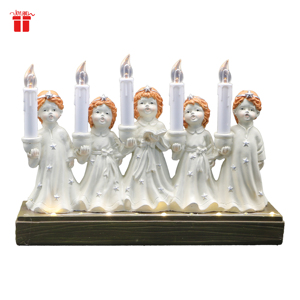 Decorazione Natalizia Creativa per Chiesa Joyland, Candela Elettronica LED in Resina con <span class=keywords><strong>Angioletti</strong></span> per Uso Interno - Product Image 1