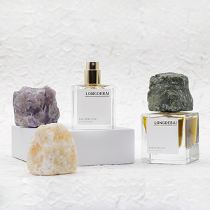 New <b>Empty</b> Stone Lid Parfum <b>Bottles</b> Mine Caps 30ml 50ml 100ml Pump Crimp Square Perfume <b>Bottle</b> with Stone Cap - Product Image 4