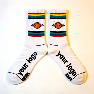 Échantillon Gratuit Chaussettes de Basketball Elite Personnalisables Lettres sur Mesure Matchs Intérieurs/Extérieurs Impression par Sublimation Gestion de l'Humidité - Product Image 2