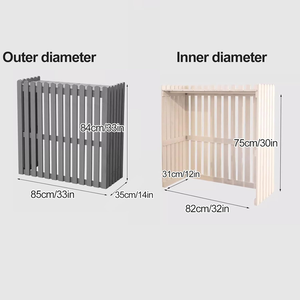 Klimaanlagen-Abdeckung für Außenbereich, Holz-Klimaanlagen-Gitter, Pflanzentopf-Displayständer für Außen- und Innendekoration zum Verstecken der Klimaanlage - Product Image 4