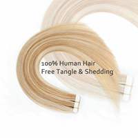 Extensiones de Cabello Humano Ruso de Alta Calidad con Doble Trama, 100% Remy, Cutícula Alineada, Rubio, Hipoalergénicas, Sin Desprendimiento, para Mujeres