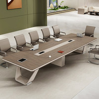 Table de conférence HYZ-252X, mobilier de bureau pour la formation, rectangulaire, en bambou, 8 personnes, résistante aux taches, design minimaliste, pour les négociations