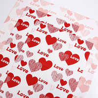 Papier d'emballage en gros pour bouquets de fleurs, motifs cœurs romantiques et lettres d'amour, pour la Saint-Valentin, fournitures pour fleuristes