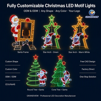 Lumières LED personnalisées en forme de sapin de Noël 2D, étanches IP65, pour l'éclairage extérieur de festivals, parcs à thème et décorations de stations balnéaires