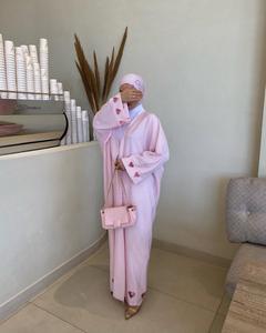 अबाया निर्माता नई गुलाबी दिल की गर्मियों में कैडिगन इस्लेमिक कपड़े इस्लेमिक अबाया दुबाई महिला मुस्लिम ओपन - Product Image 4