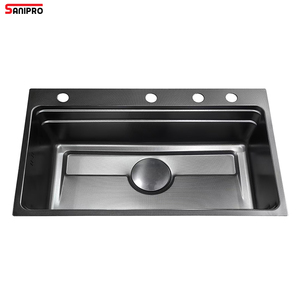 SANIPRO <span class=keywords><strong>lavabo</strong></span> de luxe fait à la main en acier inoxydable Nano Smart grand évier de <span class=keywords><strong>cuisine</strong></span> rectangulaire simple avec accessoires - Product Image 4
