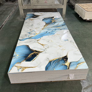 ألواح رخامية عالية اللمعان من كلوريد البولي فينيل ، لوحة حائط زخرفية مرنة 3x8 للحمام الداخلي - Product Image 4