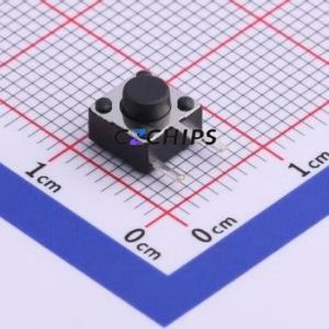 K2-1102DE-C4SW-04 Tactile Switch Bent Lead Through Hole-3P,6x6mm Switch 2.5N Right Angle Insert 6mm 6mm - Product Image 1