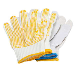 Guanti da lavoro in maglia di cotone punteggiato in Pvc rivestiti con punti in Pvc sulla protezione delle mani sul palmo sul lavoro - Product Image 5