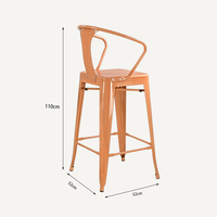 Tabouret de bar industriel contemporain Intérieur Extérieur Chaises de bar pour cuisines commerciales à structure métallique