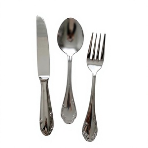 Ensemble de couverts argentés pour restaurants, décoration d'événements, vaisselle de table, utilisations professionnelles, couverts de haute qualité, design floral - Product Image 1