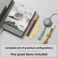 Coffret Cadeau Personnalisé avec Carnet à Reliure Agrafée sur Toile Paysage Équestre et Logo, Cadeau Commémoratif pour Entreprise/Bureau