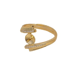 Wenchi S925 Pure <b>Silver</b> Accessory <b>Ring</b> Holder 16914 <b>Cross</b> Shaped Matte Finish Opening 8-10 Pearl <b>Ring</b> Empty Jewelry China - Product Image 5