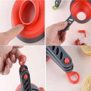 Juego de 3 Embudos de Cocina, 3 Tamaños, Embudo Plegable de Plástico, Dispensador de Líquidos, Embudo de Boca Ancha para Polvo, Líquido y Mermelada, Utensilios de Cocina - Product Image 6