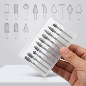 10pcs/set 3*6mm Double Single Slot Carbide Rotary Burrs <b>Drill</b> <b>Bit</b> for <b>Wood</b> Carving Grinding Tungsten Steel Rotary Burr Files - Product Image 2