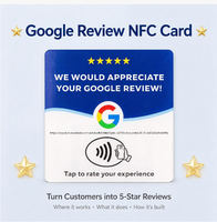 Carte NFC programmable avec code QR pour les commentaires Google, plaque NFC pour les commentaires des clients pour les cafés, les hôtels et les restaurants