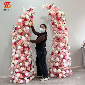 Arco de Flores Rosadas y Blancas para Decoración de Eventos y Fiestas al Aire Libre, Fondo de Flores Suaves Hechas a Mano para Bodas, Venta Caliente LEDA - Product Image 3