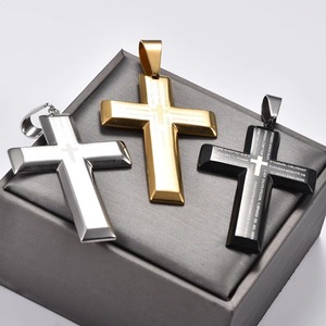 Collar con Colgante de Cruz Grueso de Acero Inoxidable con Estampado Punk para Mujeres y Hombres, Amuletos Religiosos de Oración y Fe, Cadena de Joyería Metálica, Regalo - Product Image 6