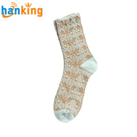 Ehanking Femme Harajuku Rétro Broderie Printemps Chaussettes Mignonnes Chaussettes Lolita Dentelle Fleur Chaussettes Crew Cadeau de Noël