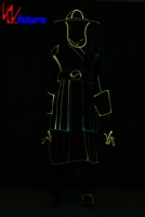 Fibre Optique Lumière Japonais Traditionnel Samouraï Danse Costumes Performance Porter Chinois Anciens Costumes Programmable