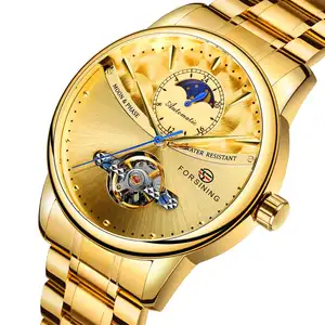 2024 China manufacturer Forsining new luxury watch automatic moon phase water resistant men wrist watches