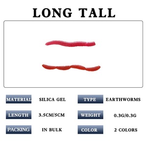 Señuelo de Pesca de Gusano de Plástico Suave <span class=keywords><strong>para</strong></span> Niños y Niñas Hecho de Material de PVC Duradero - Product Image 3