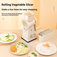 Multifunctionele 4-in-1 handmatige roterende groentesnijder, fruitchopper, saladebereider, trommeltype notenknijper, kaasrasp