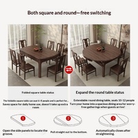 Table à manger en bois massif de noyer nord-américain, double usage, pliable, extensible, sans assemblage, nouveau style chinois, pour usage domestique