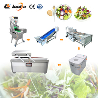 Commerciële salade-wasmachine, salade-snijmachine, industriële sla-was- en drooglijn