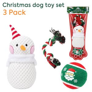 Nouvel ensemble de jouets pour <span class=keywords><strong>chien</strong></span> en coton de luxe à thème de Noël, avec <span class=keywords><strong>jouet</strong></span> à mâcher silencieux pour un usage quotidien et pour soulager l'ennui - Product Image 2