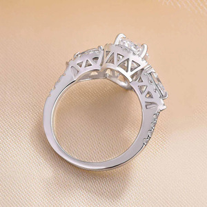 Anello nuziale scintillante a goccia per donna, elegante gioiello da dito alla moda - Product Image 5