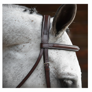 Bride de cheval en cuir de haute qualité avec bandeau frontal et cristaux de designer - Product Image 1