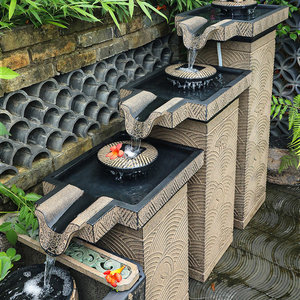 Hanyuntang Courtyard Pixiu Nouvelle Fontaine d'eau circulante de style chinois pour bassin extérieur de grande taille, ornement attirant la prospérité - Product Image 4