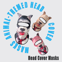 Balaclava respirante en soie glacée avec imprimé chien 3D mignon |   Masque de protection solaire pour le visage pour la moto, le vélo, les sports de plein air, l'été et l'hiver