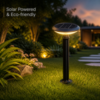 Lampadaire solaire LED de jardin à haute luminosité avec détecteur de mouvement, design populaire, en aluminium noir, pour cour et pelouse, étanche IP65