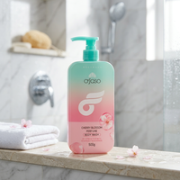 Gel Douche Hydratant et Nourrissant à la Fleur de Cerisier, Moussant, aux Acides Aminés et Vitamine E, Parfumé, Nettoyant Corporel 500g