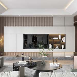 Meubles de télévision sur mesure SANTOPOVA, unités de meubles de télévision, cheminée, éclairage LED moderne, design mural LCD, supports de meubles, unité de télévision, armoire - Product Image 6