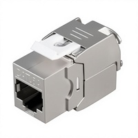 Conector Keystone RJ45 Macho/Hembra Blindado Gigabit Cat6 de Alta Velocidad, Módulo de Red Metálico FTP de 1Gbps Anti-interferencia Ethernet