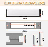 Boîte aux lettres anti-regard VOLCRIX en aluminium robuste/acier inoxydable, anti-rouille, avec fente pour courrier et rabat lisse, plaque personnalisée, finition satinée/peinture poudrée