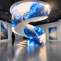 Écran LED flexible P1.25 intérieur 8K, mur vidéo incurvé immersif, service frontal magnétique pour solutions murales de cinéma, studio et salle d'exposition