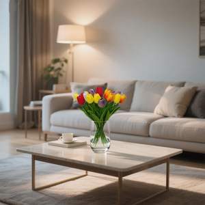 Juego de 5 Tulipanes Artificiales de Goma Suave, Simulación Táctil para Decoración del Hogar, Escritorio, Bodas, Graduaciones, Navidad - Product Image 5