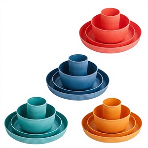 Plastic Dinnerware 36-Piece Cutlery & Cup Kit <b>Set</b> Minimalist Design Portable Gift <b>Set</b> - Product Image 2