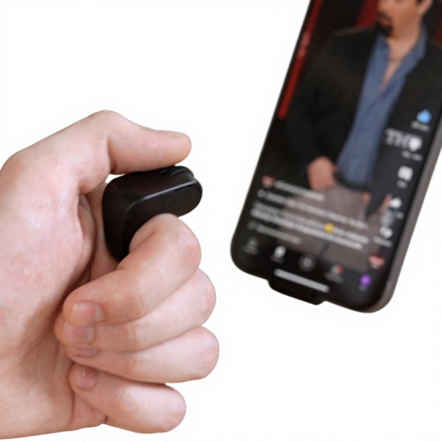 Dual Mode Ring Mouse 5.3 & 2.4G Wireless Finger Mouse with Charging Case for Presentation